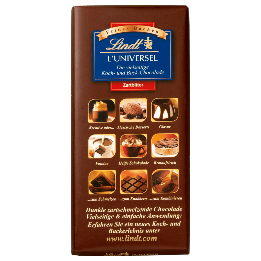 Lindt L'Universel Koch- und Back-Chocolade Zartbitter 180g